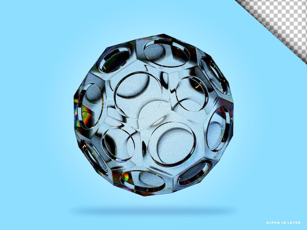Abstrakte geometrische Form futuristische Dispersion Glasmaterial Design 3D-Rendering