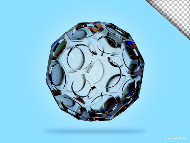 Abstrakte geometrische Form futuristische Dispersion Glasmaterial Design 3D-Rendering