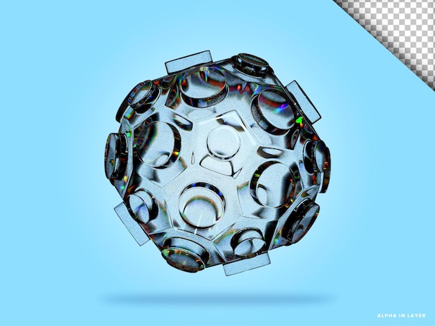 Abstrakte geometrische Form futuristische Dispersion Glasmaterial Design 3D-Rendering