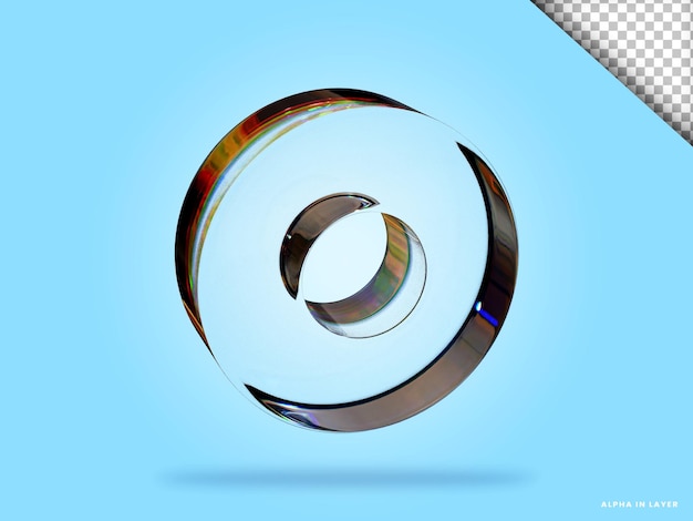 Abstrakte geometrische Form futuristische Dispersion Glasmaterial Design 3D-Rendering
