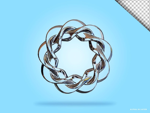 Abstrakte geometrische Form futuristische Dispersion Glasmaterial Design 3D-Rendering