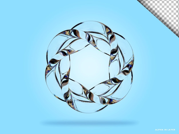 Abstrakte geometrische Form futuristische Dispersion Glasmaterial Design 3D-Rendering