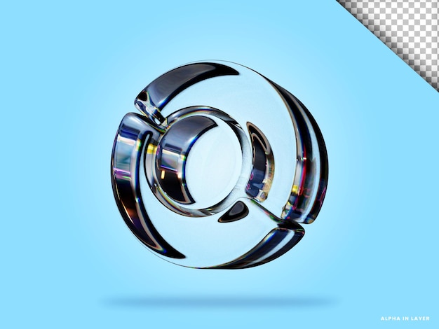 Abstrakte geometrische Form futuristische Dispersion Glasmaterial Design 3D-Rendering