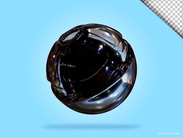 Abstrakte geometrische Form futuristische Dispersion Glasmaterial Design 3D-Rendering