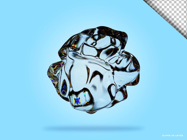Abstrakte geometrische Form futuristische Dispersion Glasmaterial Design 3D-Rendering