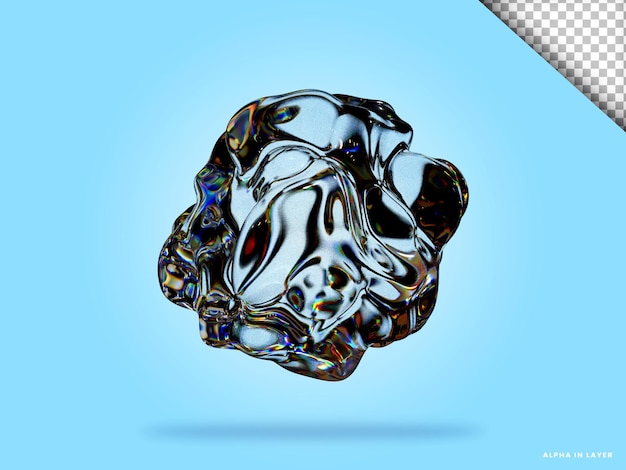 Abstrakte geometrische Form futuristische Dispersion Glasmaterial Design 3D-Rendering