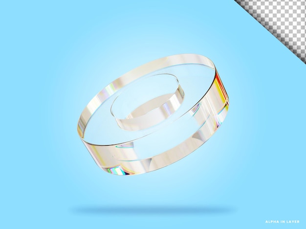 Abstrakte geometrische Form futuristische Dispersion Glasmaterial Design 3D-Rendering