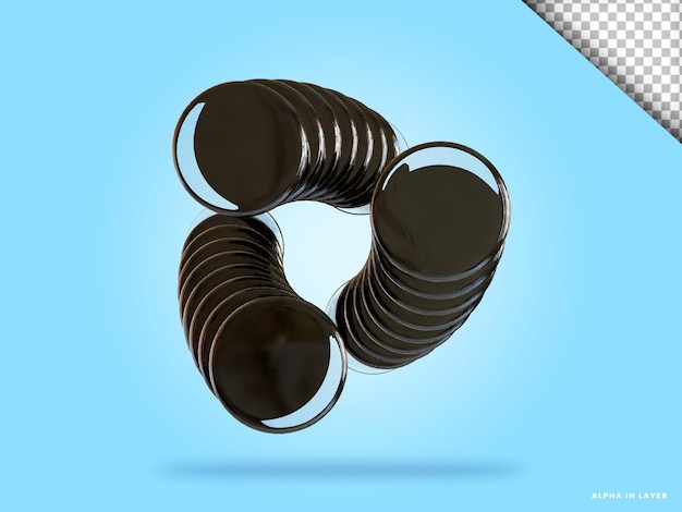 Abstrakte geometrische Form futuristische Dispersion Glasmaterial Design 3D-Rendering