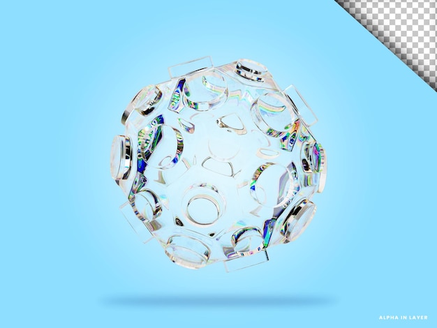 Abstrakte geometrische Form futuristische Dispersion Glasmaterial Design 3D-Rendering