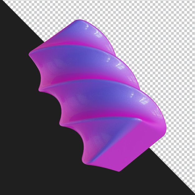 Abstrakte geometrische Form futuristisches Gradientenmaterial Design 3D-Rendering