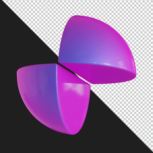 Abstrakte geometrische Form futuristisches Gradientenmaterial Design 3D-Rendering