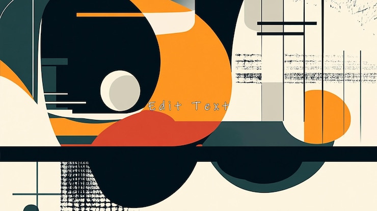 PSD abstrakte geometrische kunst mit orangefarbenen schwarz-weißen formen 1