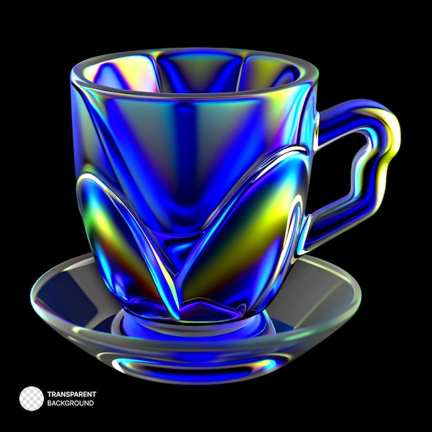 PSD abstrakte gradient-glasgeometrie 3d-form einer tasse