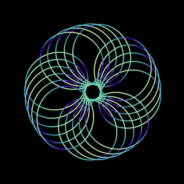 Abstrakte kreisförmige Linien, die ein kaleidoskopähnliches Muster bilden