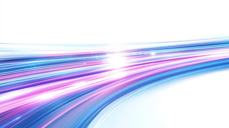 PSD abstrakte lichtstreifen rosa und blau leuchtende linien kurve auf weißem hintergrund