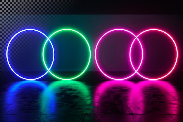 Abstrakte Neonringe Hintergrund