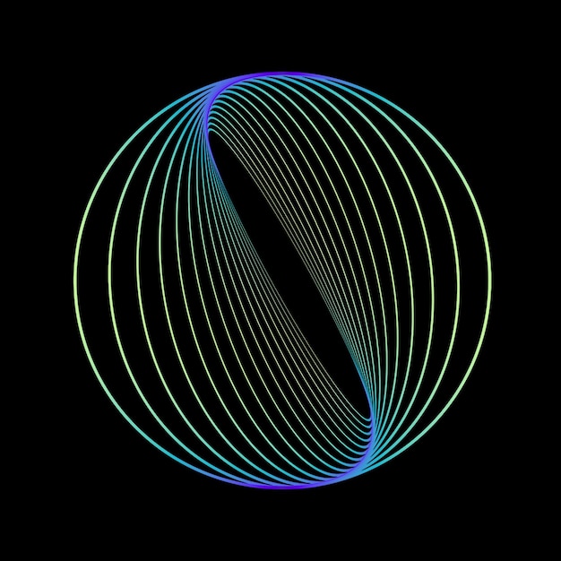 Abstrakte Orbitalellipse mit Neonleuchtung