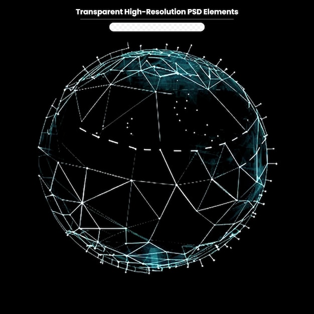 PSD abstrakte polygonal-sphäre-netzwerkverbindungen