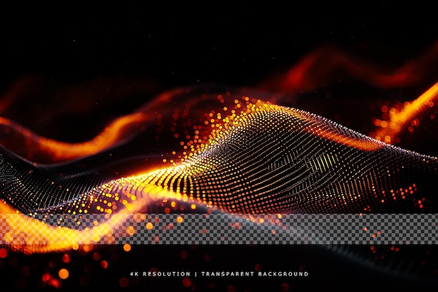 Abstrakte Technologie gestrichelte Wellen auf transparentem Hintergrund