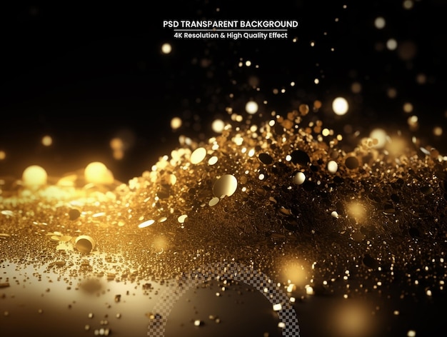 PSD abstrakte verschwommene gold-bokeh-glitzerlichter-hintergrund-feiertagsbanner-textur-hintergrund