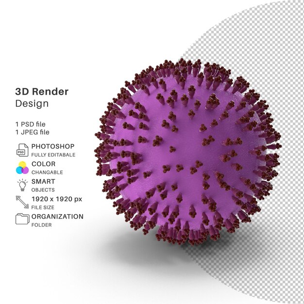 PSD abstrakte virusstruktur 3d-modellierung psd-datei realistischer virus