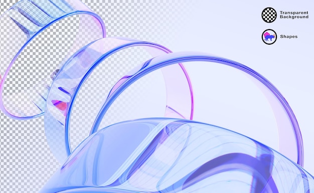 Abstrakter 3D-Hintergrund mit flüssigem Glas holographisch durchsichtiger Kreisrahmen Regenbogenfarbgradient Dispersionslicht Iridescent Kristall kreisförmiger Ring Portal dynamisches Tech-Banner