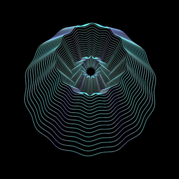 Abstrakter 3D-Tunnel mit konzentrischen Wellen und optischer Illusion