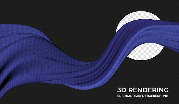 Abstrakter gewellter Stoff mit Verlaufsfarben 3D-Rendering transparentem Hintergrund