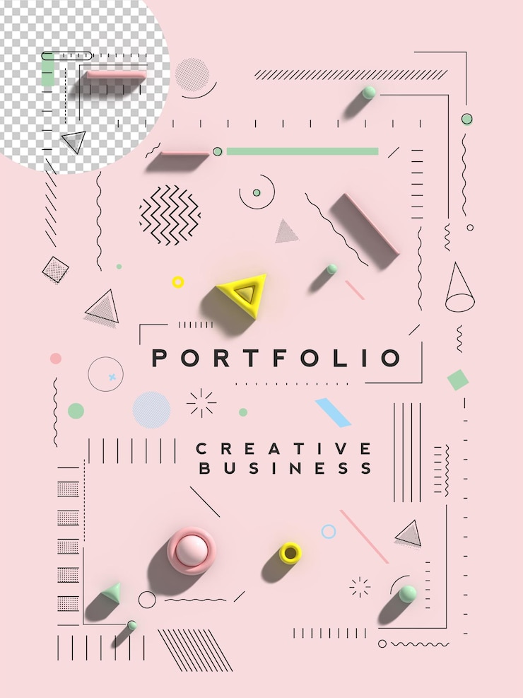 PSD abstrakter hintergrund digitale 3d-illustration posterdesign