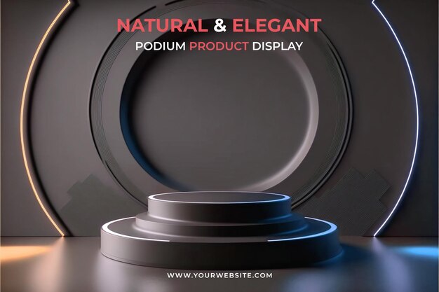 Abstrakter Hintergrund futuristischer Sockel für Produktpräsentation, 3D-Rendering von Podiumsprodukten