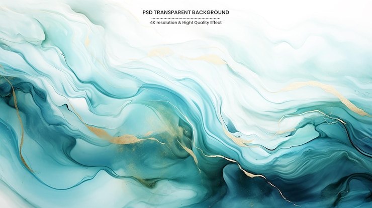 PSD abstrakter künstlerischer hintergrund blau und gold abstrakte malerei auf einem luxuriösen marmor-acryl-hintergrund