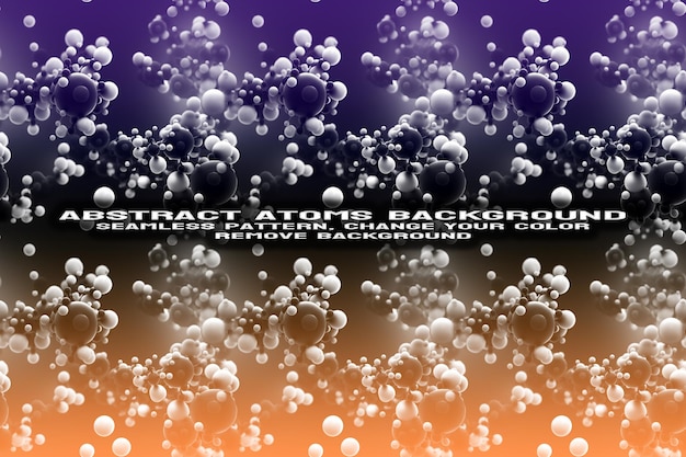 Abstrakter strukturierter Hintergrund mit bearbeitbarem Molekül- und Atommuster im PSD-Format