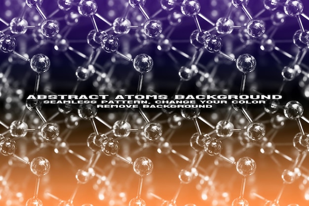 PSD abstrakter strukturierter hintergrund mit bearbeitbarem molekül- und atommuster im psd-format