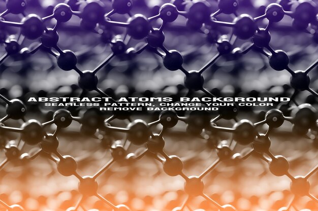PSD abstrakter strukturierter hintergrund mit bearbeitbarem molekül- und atommuster im psd-format