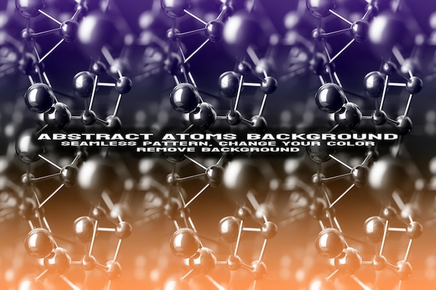 PSD abstrakter strukturierter hintergrund mit bearbeitbarem molekül- und atommuster im psd-format