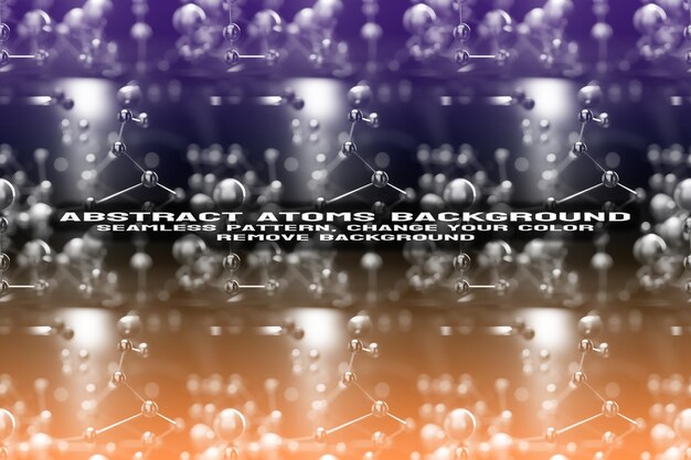 PSD abstrakter strukturierter hintergrund mit bearbeitbarem molekül- und atommuster im psd-format