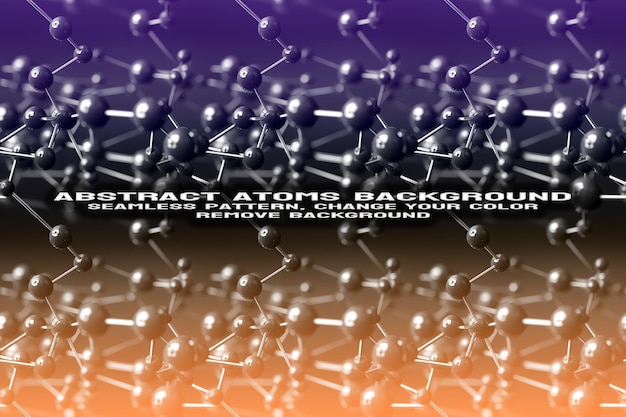 Abstrakter strukturierter hintergrund mit bearbeitbarem molekül- und atommuster im psd-format