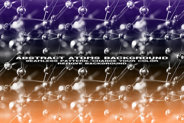 PSD abstrakter strukturierter hintergrund mit bearbeitbarem molekül- und atommuster im psd-format