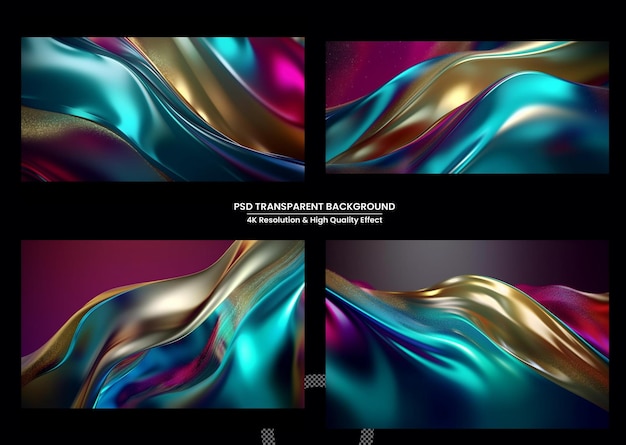 PSD abstraktes 3d-rendering von iridescentem hintergrunddesign