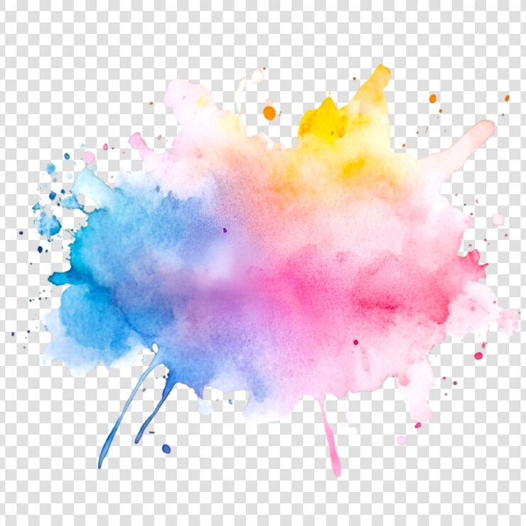 PSD abstraktes aquarell-splash farbenfrohes kunstdesign