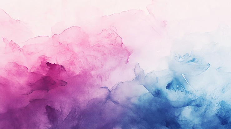 PSD abstraktes aquarellgemälde in rosa, lila und blau