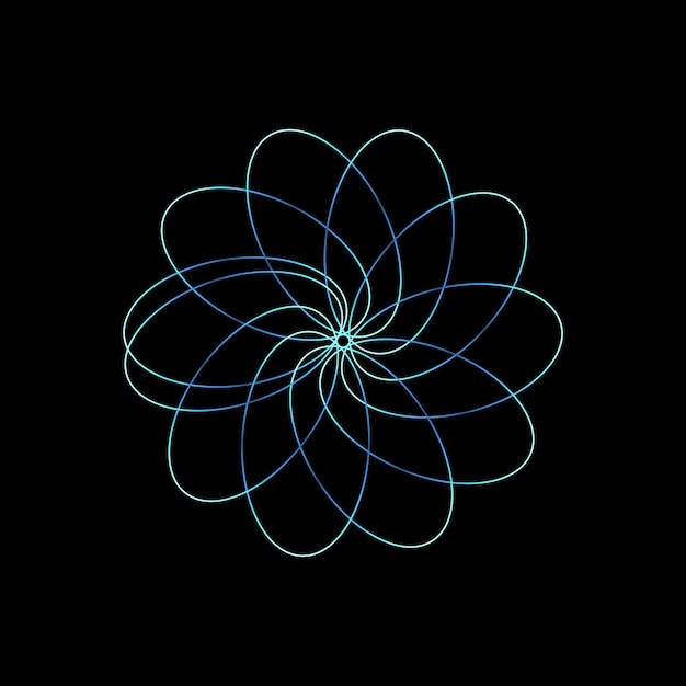 Abstraktes blaues florales geometrisches Design