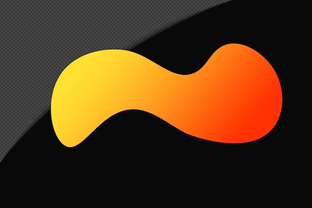 Abstraktes Formgradientenelement mit gelb-orangefarbener Vorlage Psd Png Design