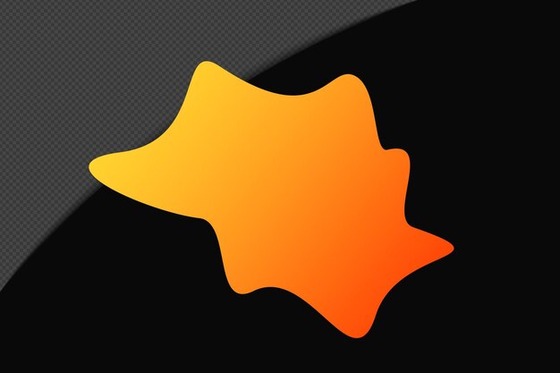 Abstraktes Formgradientenelement mit gelb-orangefarbener Vorlage Psd Png Design