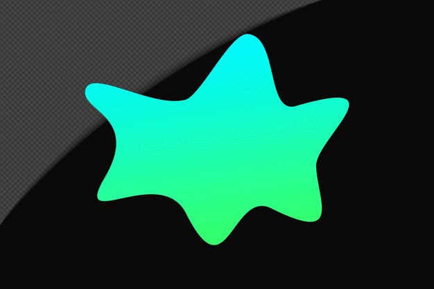 Abstraktes Formgradientenelement mit grün-blauer Farbvorlage Psd Png-Design
