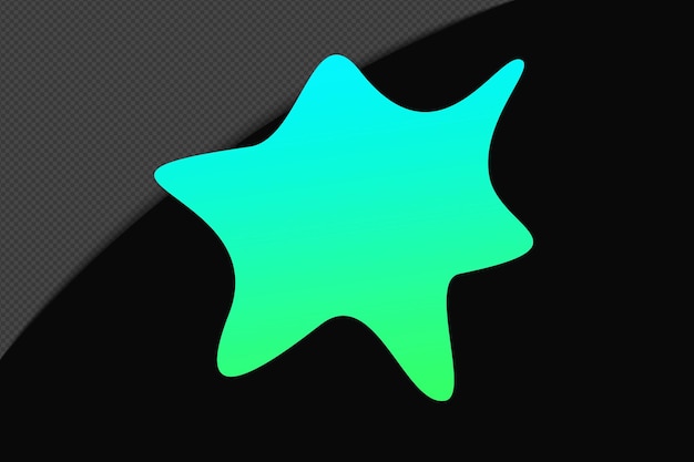 Abstraktes Formgradientenelement mit grün-blauer Farbvorlage Psd Png-Design