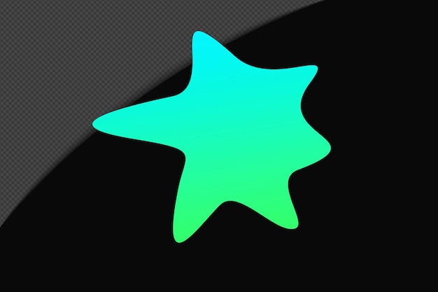 Abstraktes Formgradientenelement mit grün-blauer Farbvorlage Psd Png-Design