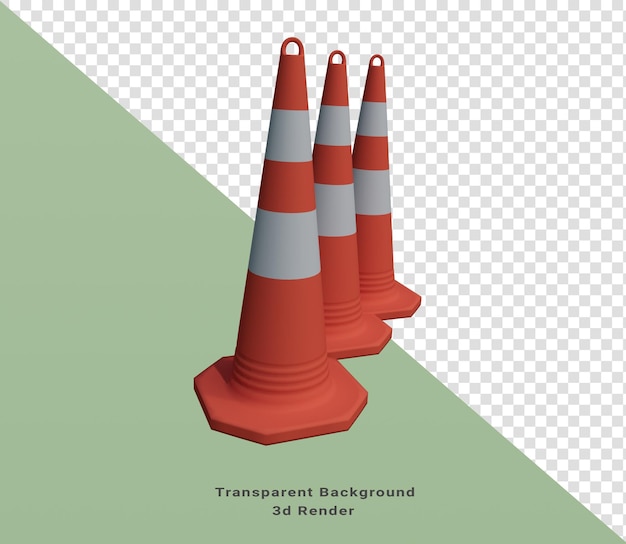 Abstraktes gestaltungselement 3d-darstellung von traffic cone minimalistisches konzept