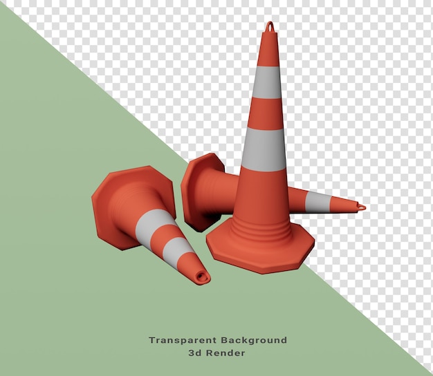 Abstraktes Gestaltungselement 3D-Darstellung von Traffic Cone Minimalistisches Konzept
