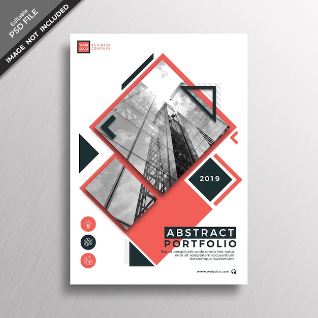 PSD abstraktes portfolio-cover-modell